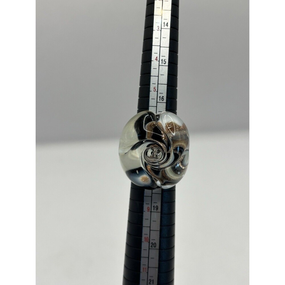 Art Glass Rose Shaped Ring Size 7